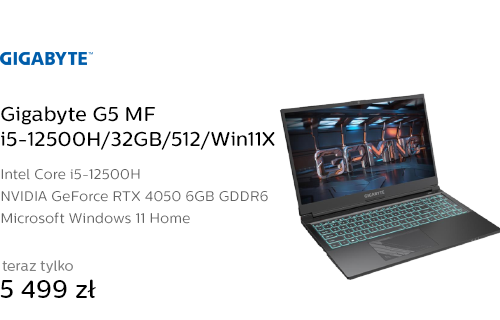 Gigabyte G5 MF i5-12500H/32GB/512/Win11X RTX4050 144Hz