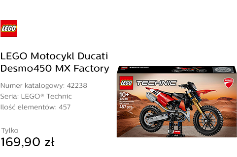 LEGO TECHNIC 42238 Motocykl Ducati Desmo450 MX Factory