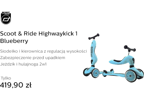 Scoot & Ride Highwaykick 1 Jeździk i hulajnoga 2w1 Blueberry