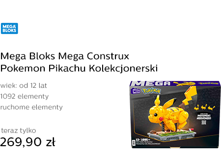 Mega Bloks Mega Construx Pokemon Pikachu Kolekcjonerski