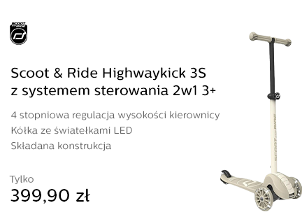 Scoot & Ride Highwaykick 3S z systemem sterowania 2w1 3+ Ash