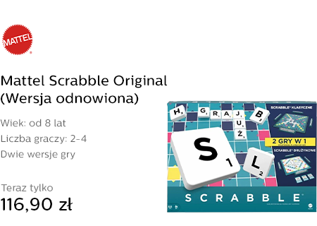 Mattel Scrabble Original (Wersja odnowiona)