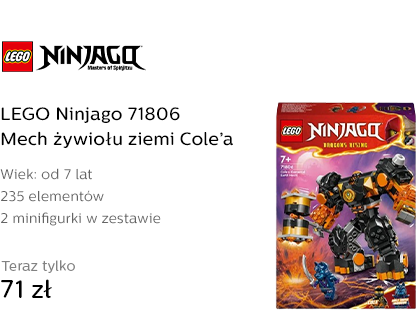 LEGO Ninjago 71806 Mech żywiołu ziemi Cole’a