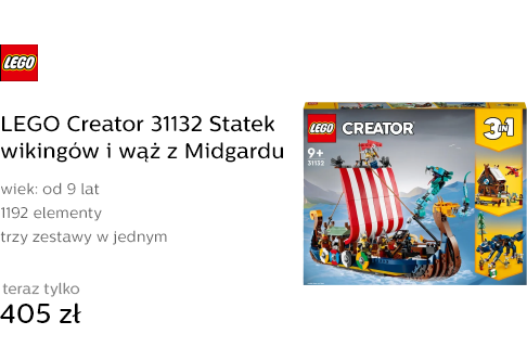LEGO Creator 31132 Statek wikingów i wąż z Midgard