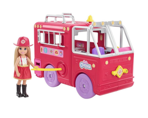 Barbie Chelsea Wóz strażacki + lalka