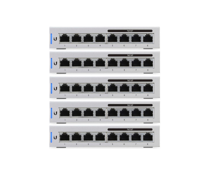 Switche Ubiquiti 8p UniFi US-8-60W (8x100/1000Mbit) 4xPoE (5 szt.)