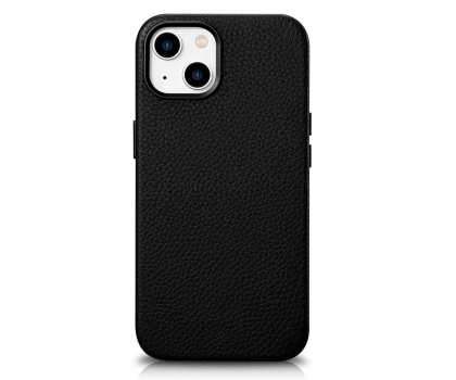 Etui / obudowa na smartfona iCarer Litchi Leather Case iPhone 14 Plus (MagSafe) czarny