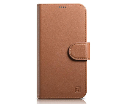 Etui / obudowa na smartfona iCarer Wallet Case do iPhone 14 Plus (Anti-RFID) brązowy