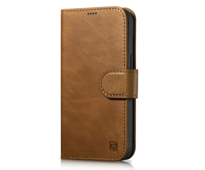 Etui / obudowa na smartfona iCarer Wallet Case Oil Wax do iPhone 14 Plus (Anti-RFID) brązowy