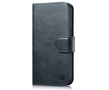 Etui / obudowa na smartfona iCarer Wallet Case Oil Wax do iPhone 14 Pro (Anti-RFID) niebieski