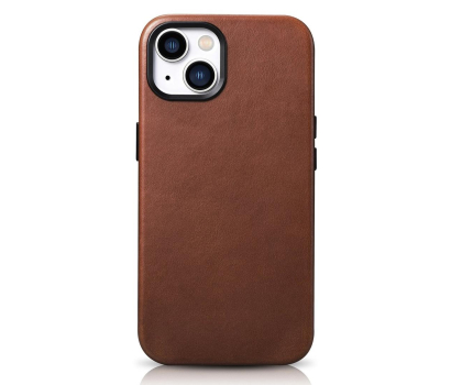 Etui / obudowa na smartfona iCarer Premium Leather Case Oil Wax do iPhone 14 Plus(MagSafe) brąz