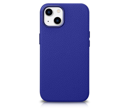 Etui / obudowa na smartfona iCarer Litchi Leather Case do iPhone 14 Plus (MagSafe) granatowy