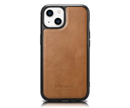 Etui / obudowa na smartfona iCarer Leather Oil Wax do iPhone 14 Plus brązowy