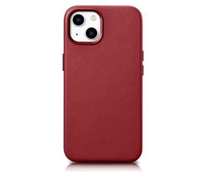 Etui / obudowa na smartfona iCarer Leather Case do iPhone 14 Plus (MagSafe) czerwony