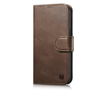 Etui / obudowa na smartfona iCarer Wallet Case Oil Wax do iPhone 14 Plus (anti-RFID) brązowy