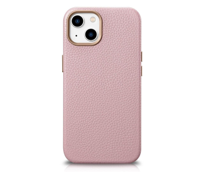 Etui / obudowa na smartfona iCarer Litchi Premium Leather Case do iPhone 14 Plus (MagSafe) róż