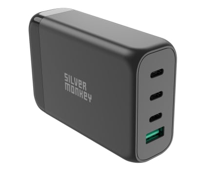 Ładowarka do smartfonów Silver Monkey Ładowarka GaN 130W USB-C PD + USB 3.0 QC B