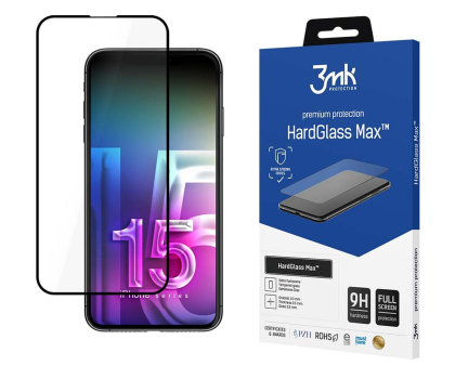 Folia / szkło na smartfon 3mk HardGlass Max do iPhone 15 Pro Max