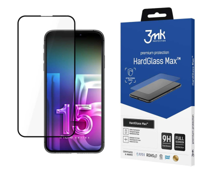 Folia / szkło na smartfon 3mk HardGlass Max do iPhone 15