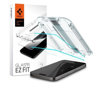 Folia / szkło na smartfon Spigen Glas.tr 'ez fit' 2-pack do iPhone 15 Pro Max clear