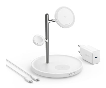 Ładowarka do smartfonów Anker MagGo Wireless Charging Station Qi 2.0 15W 3-in-1 biała