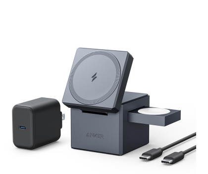 Ładowarka do smartfonów Anker MagSafe Cube 15W 3-in-1 szara