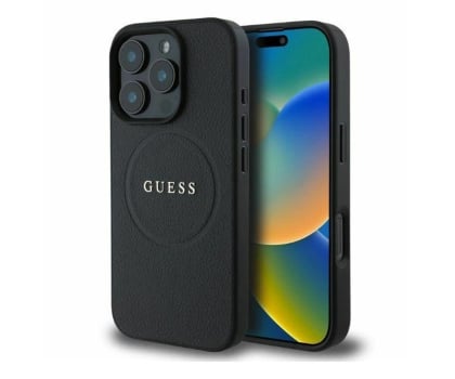 Etui / obudowa na smartfona Guess Grained Ring do iPhone 16 Pro czarny