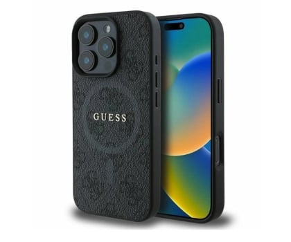 Etui / obudowa na smartfona Guess 4G Ring Classic Logo do iPhone 16 Pro czarny