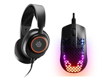 Słuchawki przewodowe SteelSeries Arctis Nova 3 + Aerox 3 Onyx