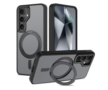 Etui / obudowa na smartfona Tech-Protect Magring Magsafe do Samsung Galaxy S25 Matte Black