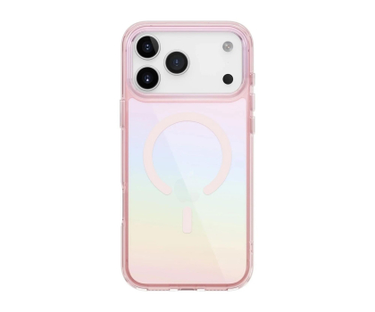 Etui / obudowa na smartfona Uniq Iridescia do iPhone 17 Pro Max Magclick Charging pink prism