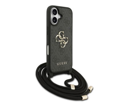Etui / obudowa na smartfona Guess 4G Big Logo Cord Stap Crossbody do iPhone 17 czarny
