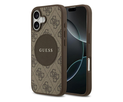 Etui / obudowa na smartfona Guess 4G Circle Classic Logo MagSafe do iPhone 17 brązowy