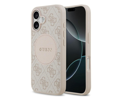 Etui / obudowa na smartfona Guess 4G Circle Classic Logo MagSafe do iPhone 17 różowy