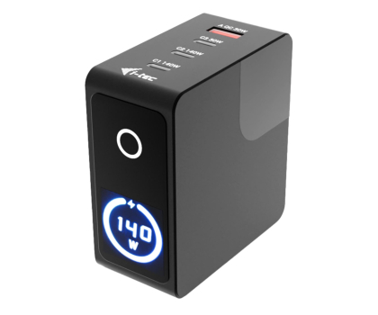 Ładowarka do smartfonów i-tec 140W Intelligent Multiport USB Charger USB-C USB-A LCD 1,5m
