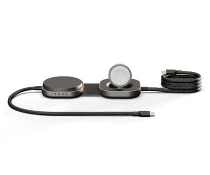 Ładowarka do smartfonów Zens Ładowarka indukcyjna 2w1 Pro 3 Qi2 15W USB-C/USB-C czarny