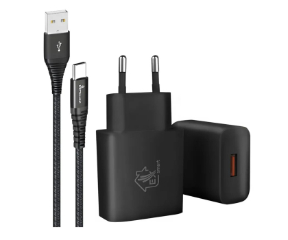 Ładowarka do smartfonów ExtraLink Smart Life Zestaw USB - USB-C 2m Czarny Ładowarka 12W Czarna