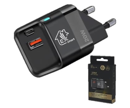 Ładowarka do smartfonów ExtraLink SMART LIFE CHARGER 20W, USB-C AND USB A