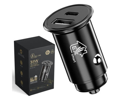 Ładowarka do smartfonów ExtraLink SMART LIFE CAR CHARGER 38W 1X USB-C 1X USB-A BLACK