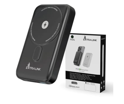 Powerbank ExtraLink MAGSAFE 10000MAH 38.5WH PD20W+15W USB-C USB-A GRAFITOWY