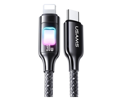Kabel Lightning USAMS Kabel 30W USB-C do Lightning 1,2 m stalowy