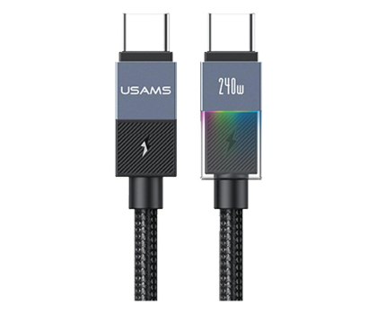 Kabel USB USAMS Kabel PD 240W USB-C/USB-C 1,2m stalowy