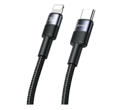 Kabel Lightning USAMS Kabel USB-C na Lightning 30W 1,2m czarny