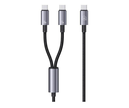 Kabel USB USAMS Kabel 2w1 2xUSB-C 72W 1,2m Aluminum