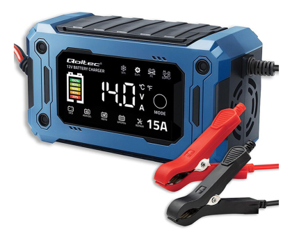 Ładowarki do akumulatorów Qoltec Inteligentna mikroprocesorowa ładowarka 12V 15A (AGM, GEL, L