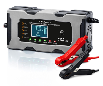 Ładowarki do akumulatorów Qoltec Inteligentna mikroprocesorowa ładowarka 12V 10A  (AGM GEL Li