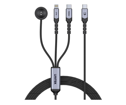 Kabel USB Unitek Kabel 3w1 USB-C  Lightning  Apple Watch PD 100W 480Mbps 1,2m