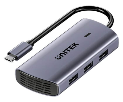Stacja dokująca do laptopa Unitek USB-C 6w1 3x USB-A 5Gbps PD 100W HDMI 4K@30Hz RJ45