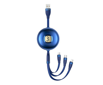 Kabel USB USAMS Kabel 3w1 1m niebieski/blue(lightning/microUSB/USB-C
