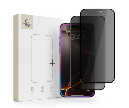 Folia / szkło na smartfon Tech-Protect Szkło Prywatyzujące Glass Spy+ 2-Pack Do Iphone 18 Pro
